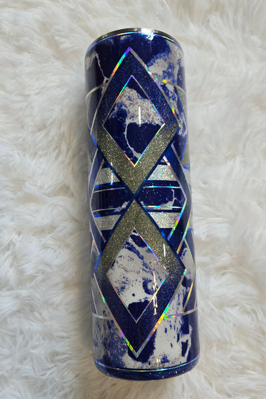 30 Oz Blue Silver Marble 3